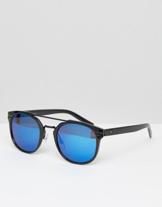 Круглые солнцезащитные очки с синими стеклами Jack & Jones - Черный