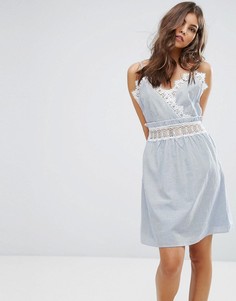 Сарафан в полоску с кружевной вставкой Miss Selfridge - Мульти