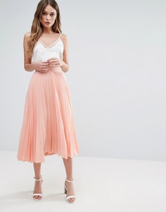 Расклешенная юбка плиссе Amy Lynn - Розовый