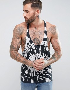 Майка-борцовка с размытым спиральным принтом ASOS - Черный