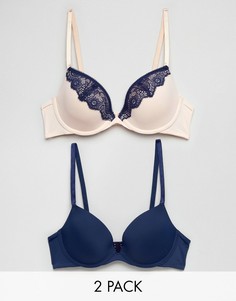 Набор из 2 бюстгальтеров с кружевной отделкой Hunkemoller - Розовый