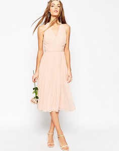 Платье миди ASOS WEDDING Hollywood - Розовый