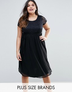 Платье с кружевным топом Lovedrobe Plus - Черный