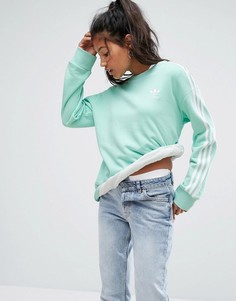 Свитшот мятного цвета с тремя полосками adidas Originals - Зеленый