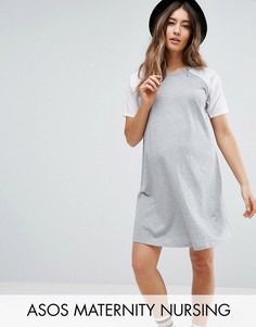 Платье колор блок с молниями ASOS Maternity NURSING - Серый