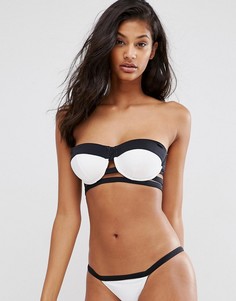 Монохромный бикини-топ бандо с лямками ASOS FULLER BUST DD-G - Мульти