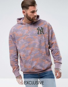 Свободный худи с камуфляжным принтом Majestic Yankees эксклюзивно для ASOS - Розовый