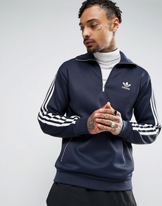 Черный спортивный топ с молнией adidas Originals BK7798 - Синий