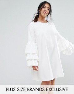 Цельнокройное платье с ярусными рукавами Unique 21 Hero - Белый