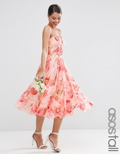 Сетчатое платье‑трансформер миди с цветочным принтом ASOS TALL WEDDING - Мульти