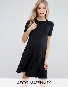 Свободное платье с короткими рукавами ASOS Maternity - Черный