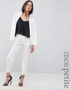 Укороченные креповые брюки-сигареты ASOS PETITE - Белый