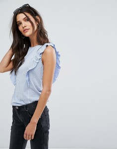 Топ без рукавов с оборками Vero Moda - Синий