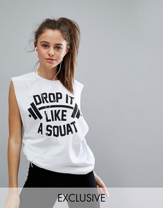 Белая майка Twerk Out Drop It Like A Squat - Белый