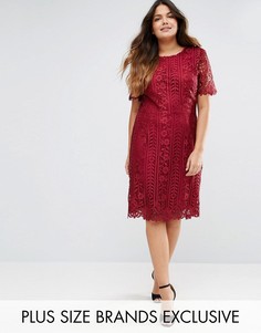 Цельнокройное платье с кружевным верхним слоем Truly You Premium - Красный