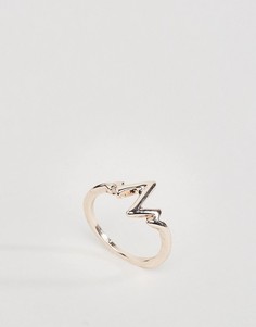 Розоватое кольцо с отделкой в форме сердцебиения ASOS - Медный
