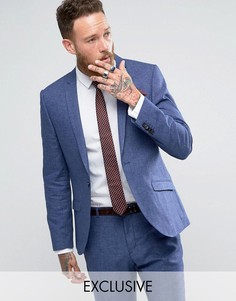 Приталенный пиджак с добавлением льна Heart & Dagger Wedding - Синий