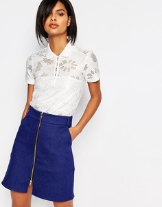 Футболка-поло с цветочным принтом Vero Moda - Белый