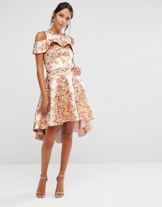Комбинируемая розово-золотистая юбка из жаккарда Chi Chi - Золотой