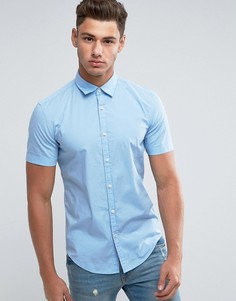 Поплиновая рубашка с короткими рукавами Esprit - Синий