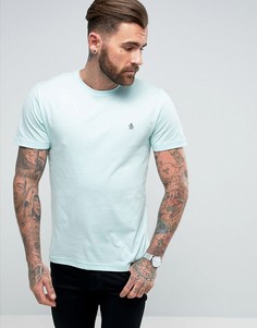 Синяя футболка узкого кроя с маленьким логотипом Original Penguin Pin Point - Синий