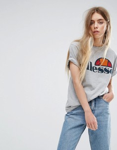Футболка бойфренда с логотипом на груди Ellesse - Серый