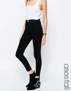 Черные джинсы скинни с завышенной талией ASOS TALL Ridley - Черный