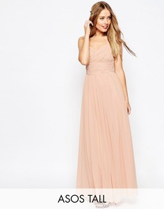 Платье макси с оборками ASOS TALL WEDDING - Розовый
