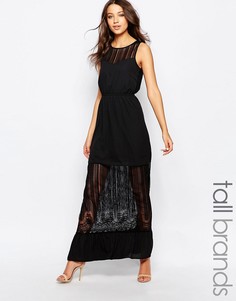 Платье макси с полупрозрачной вставкой Vero Moda Tall - Черный