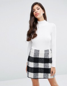 Платье 2 в 1 с юбкой в клетку Michelle Keegan Loves Lipsy - Мульти