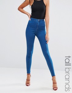 Зауженные суперэластичные джинсы с завышенной талией Missguided Tall Vice - Синий