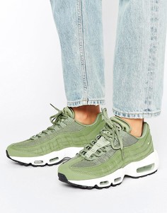 Кроссовки хаки Nike Air Max 95 - Зеленый