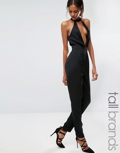 Комбинезон с лентой на шее Missguided Tall - Черный