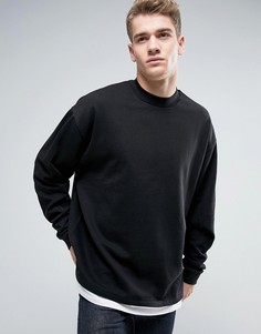 Oversize-свитшот со вставкой по низу ASOS - Черный