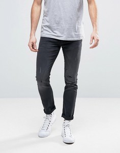 Рваные джинсы скинни с заплатками Burton Menswear - Черный