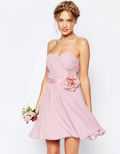 Шифоновое платье мини ASOS WEDDING - Розовый