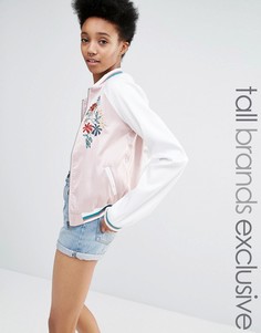 Бомбер с вышивкой Glamorous Tall - Розовый