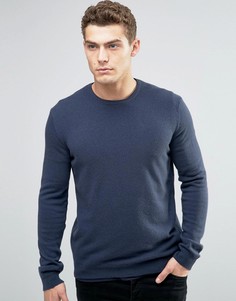 Джемпер с круглым вырезом из 100% мериносовой шерсти United Colors of Benetton - Синий
