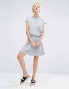 Расклешенная трикотажная мини-юбка Monki - Серый