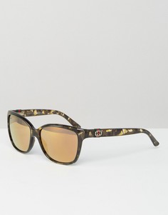 Солнцезащитные очки с зеркальными стеклами Gucci - Коричневый