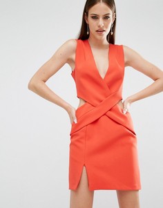 Платье с глубоким декольте и вырезами Kendall + Kylie - Оранжевый