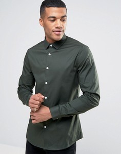 Облегающая рубашка цвета хаки ASOS - Зеленый