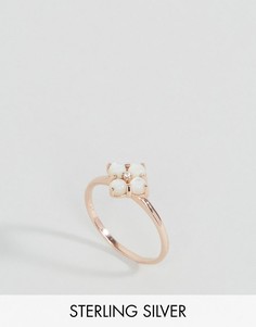 Серебряное кольцо с покрытием из розового золота и камнями ASOS - Медный