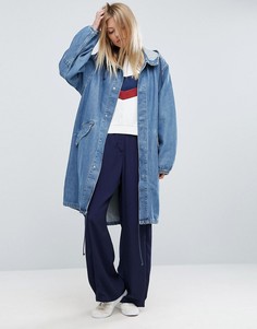 Сине-голубая парка из стираного денима ASOS - Синий