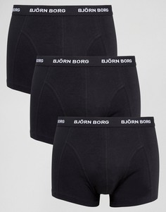 Набор из 3 черных боксеров-брифов Bjorn Borg - Черный