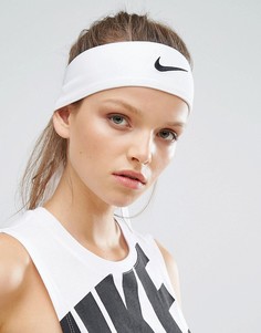 Повязка на голову с завязками и галочкой Nike - Белый