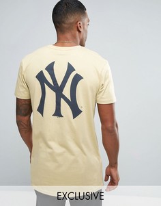 Длинная футболка Majestic New York Yankees эксклюзивно для ASOS - Stone