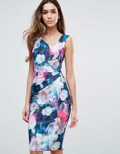 Платье миди с цветочным принтом Jessica Wright - Темно-синий