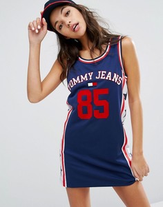 Платье-майка в стиле 90-х с логотипом Tommy Jeans - Синий