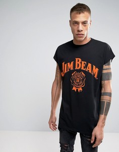 Футболка без рукавов в стиле oversize ASOS Jim Beam - Черный